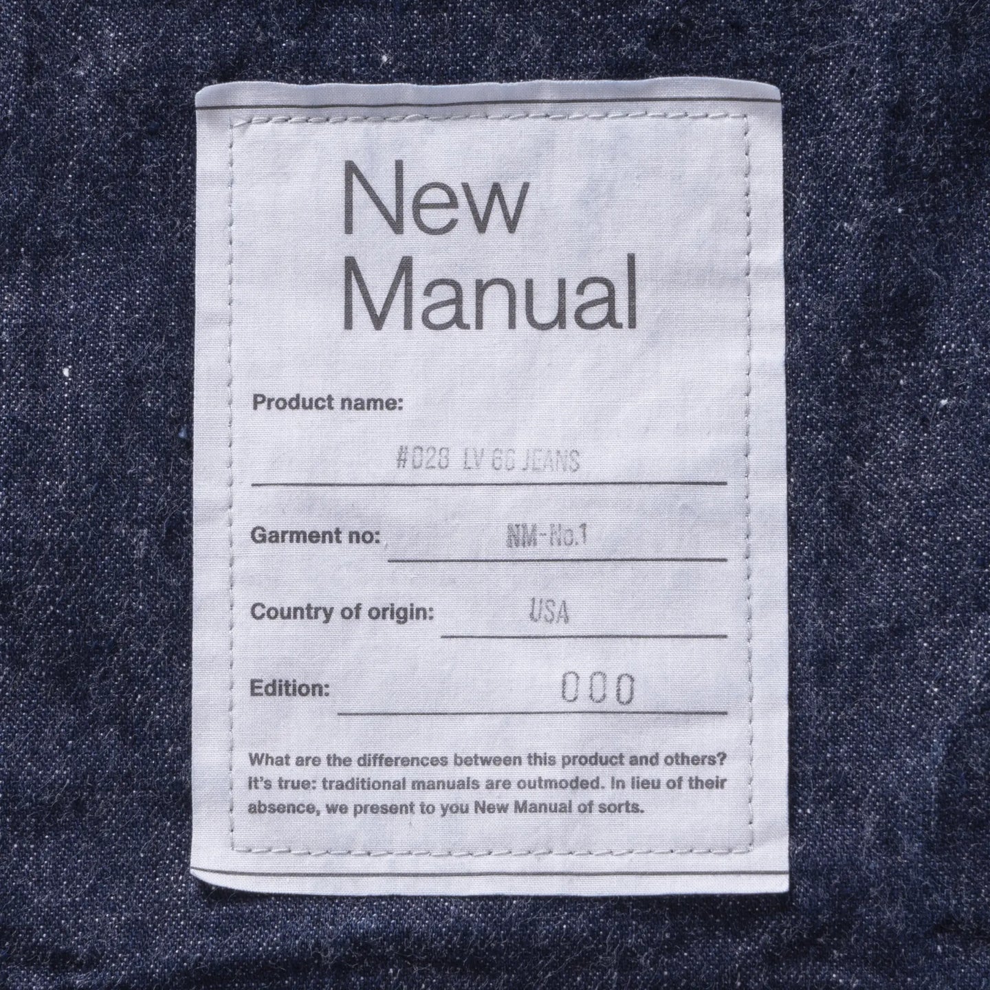 #028 LV 66 JEANS ONE-WASHED