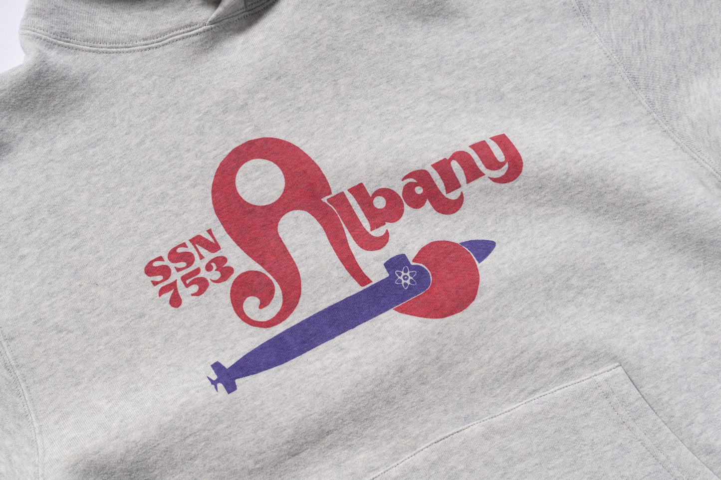 MILITARY PRINT HOODED SWEATSHIRT / USS ALBANY