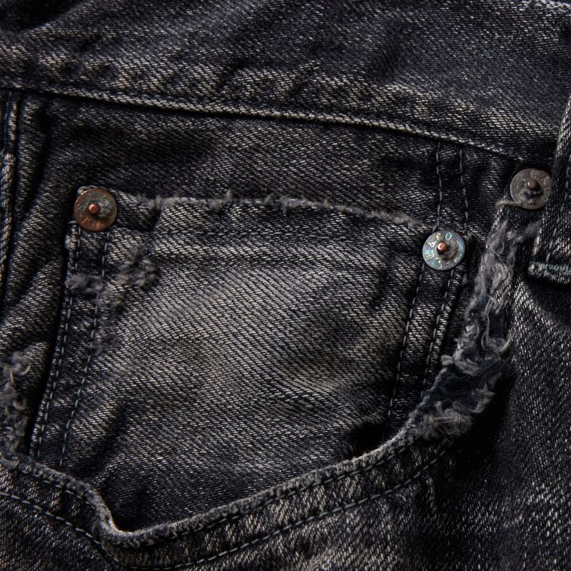 RECYCLED WASTE SUVIN COTTON YARN 11.5oz. DENIM 5POCKET STRAIGHT PANTS 42428