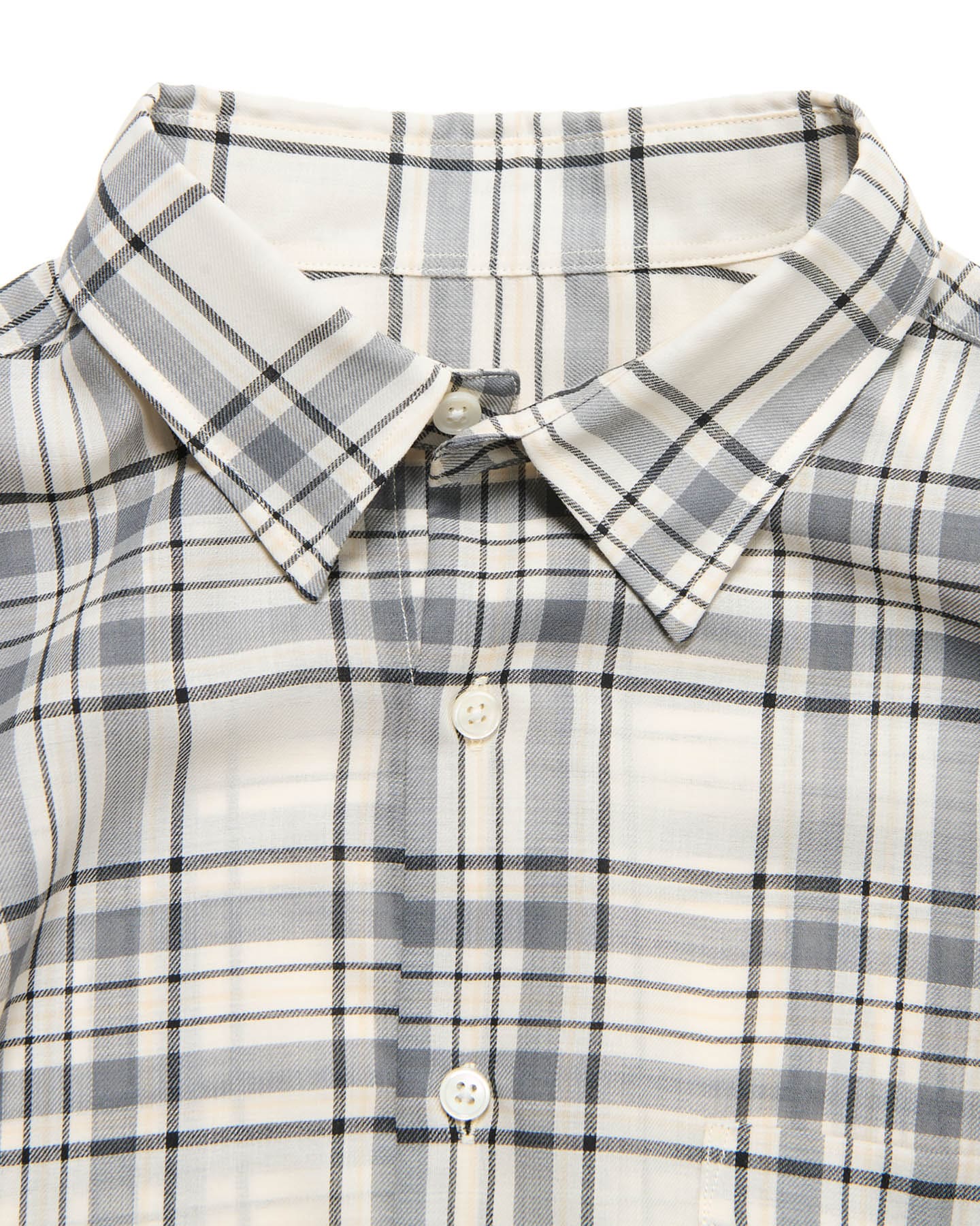 SUMMER WOOL CHECK S/S SHIRT