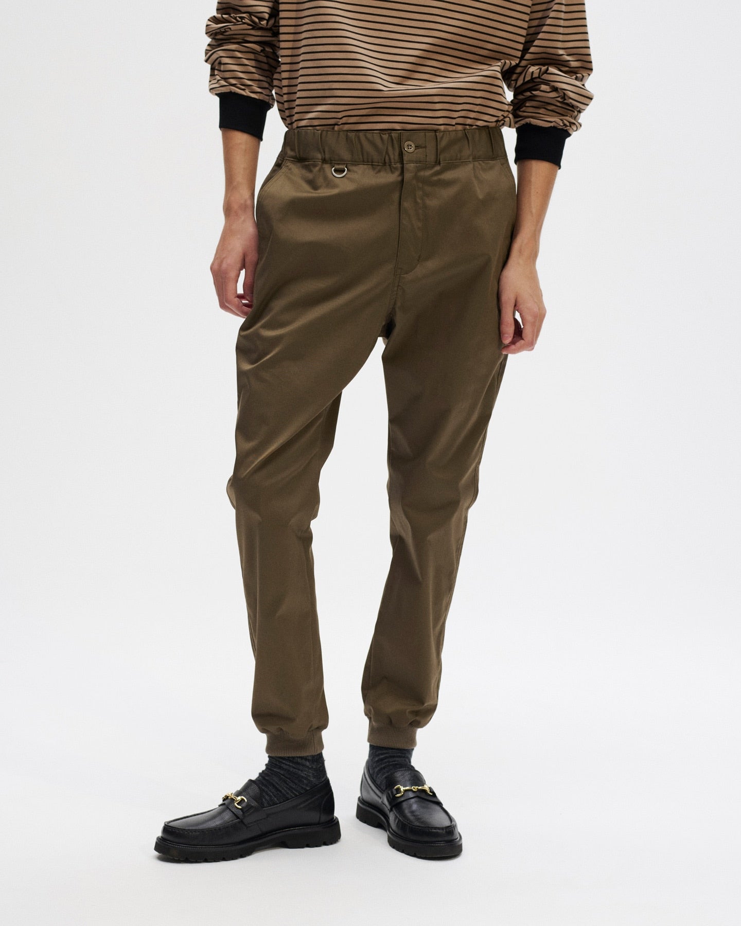 SLIM FIT RIBBED PANTS