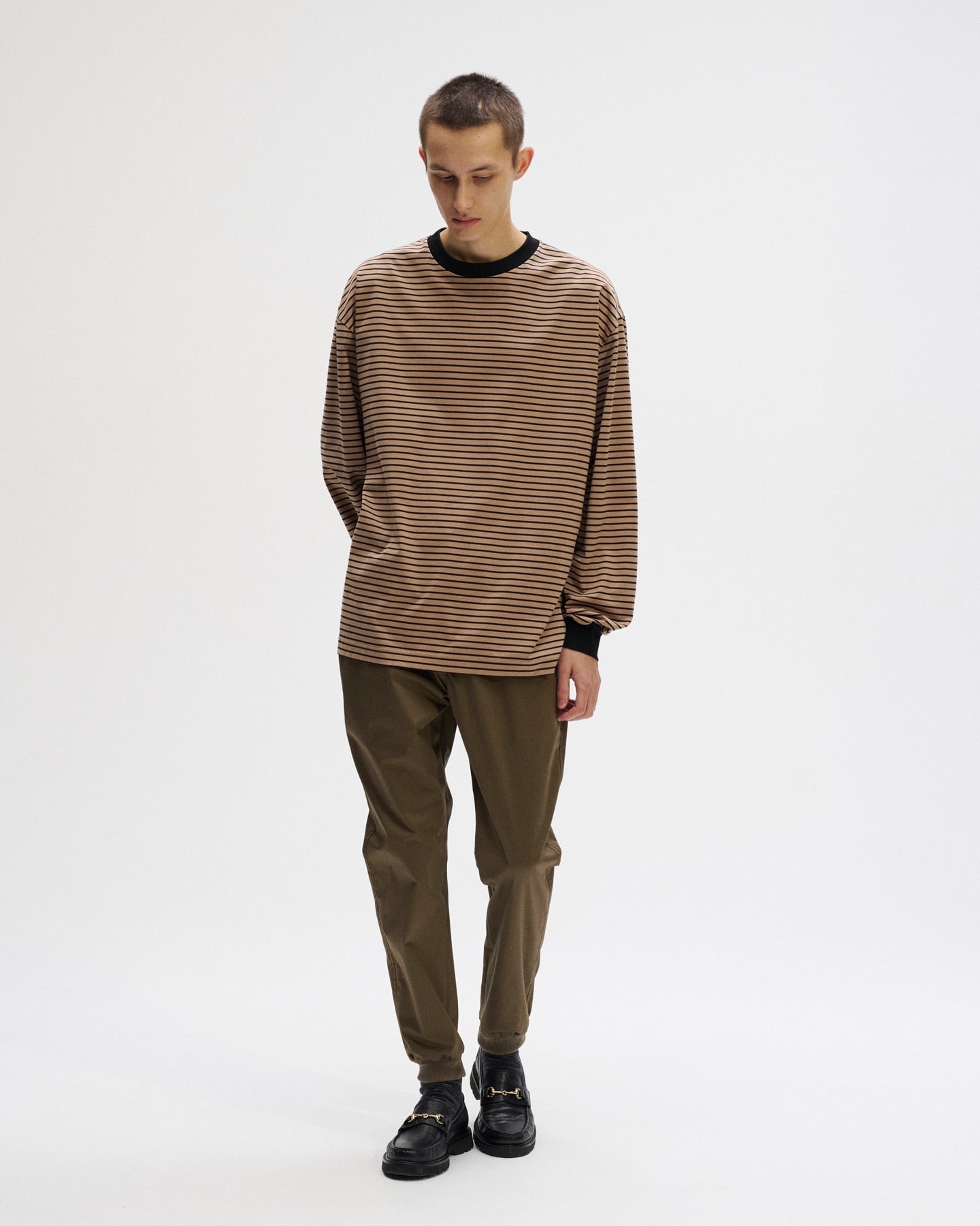 SLIM FIT RIBBED PANTS
