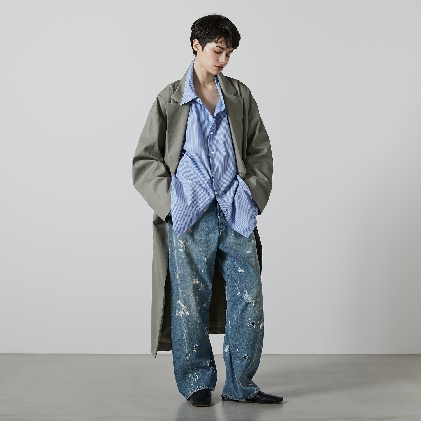 OVER SIZE SHIRT (STRIPE)