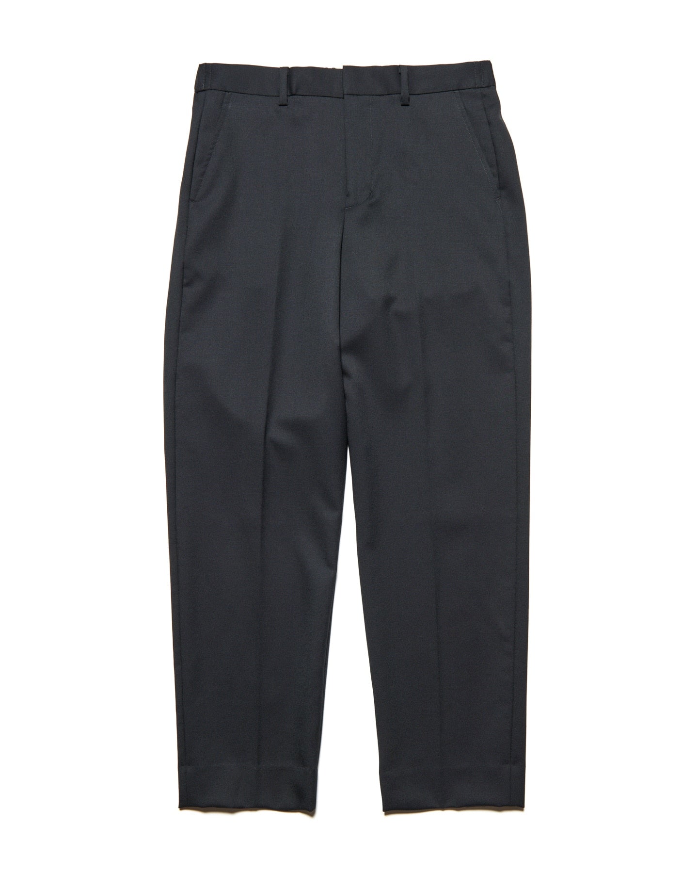 FLANNEL WOOL SHIRRING SLIM-FIT SLACKS