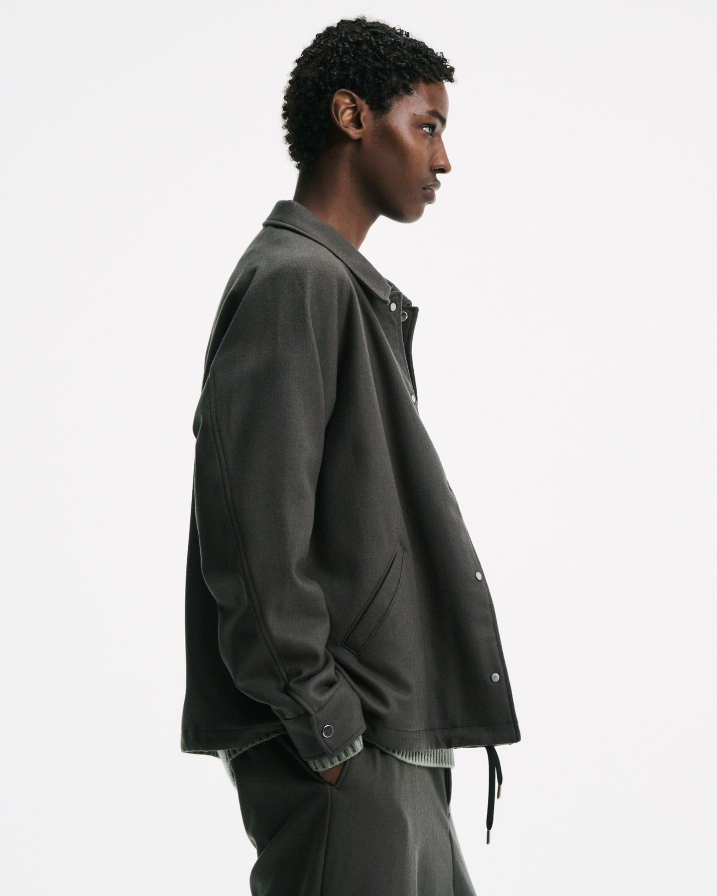 LIGHT MELTON WOOL COACH JACKET