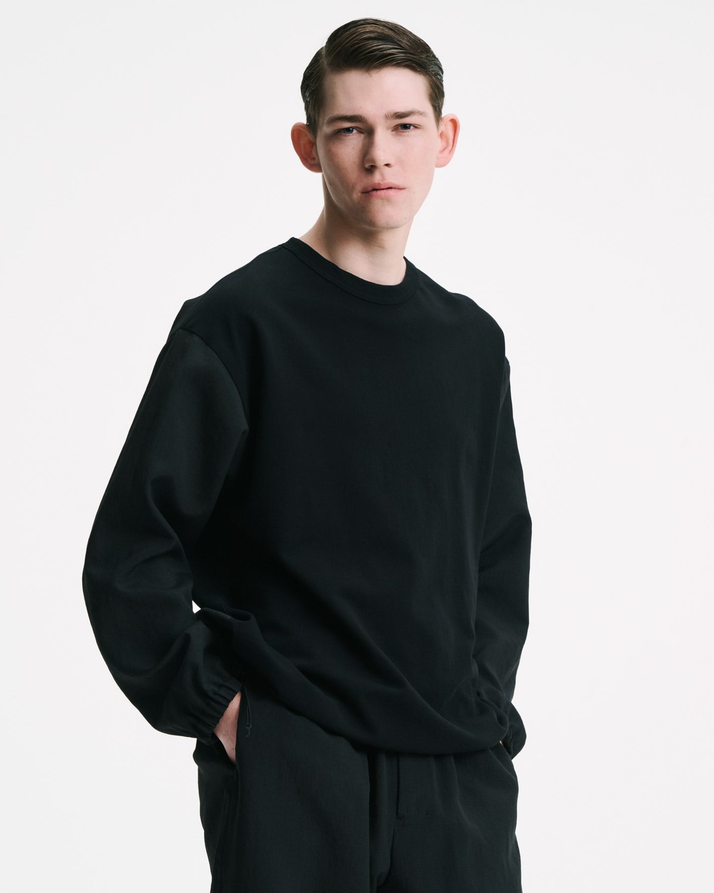 FABRIC-MIX L/S TOP