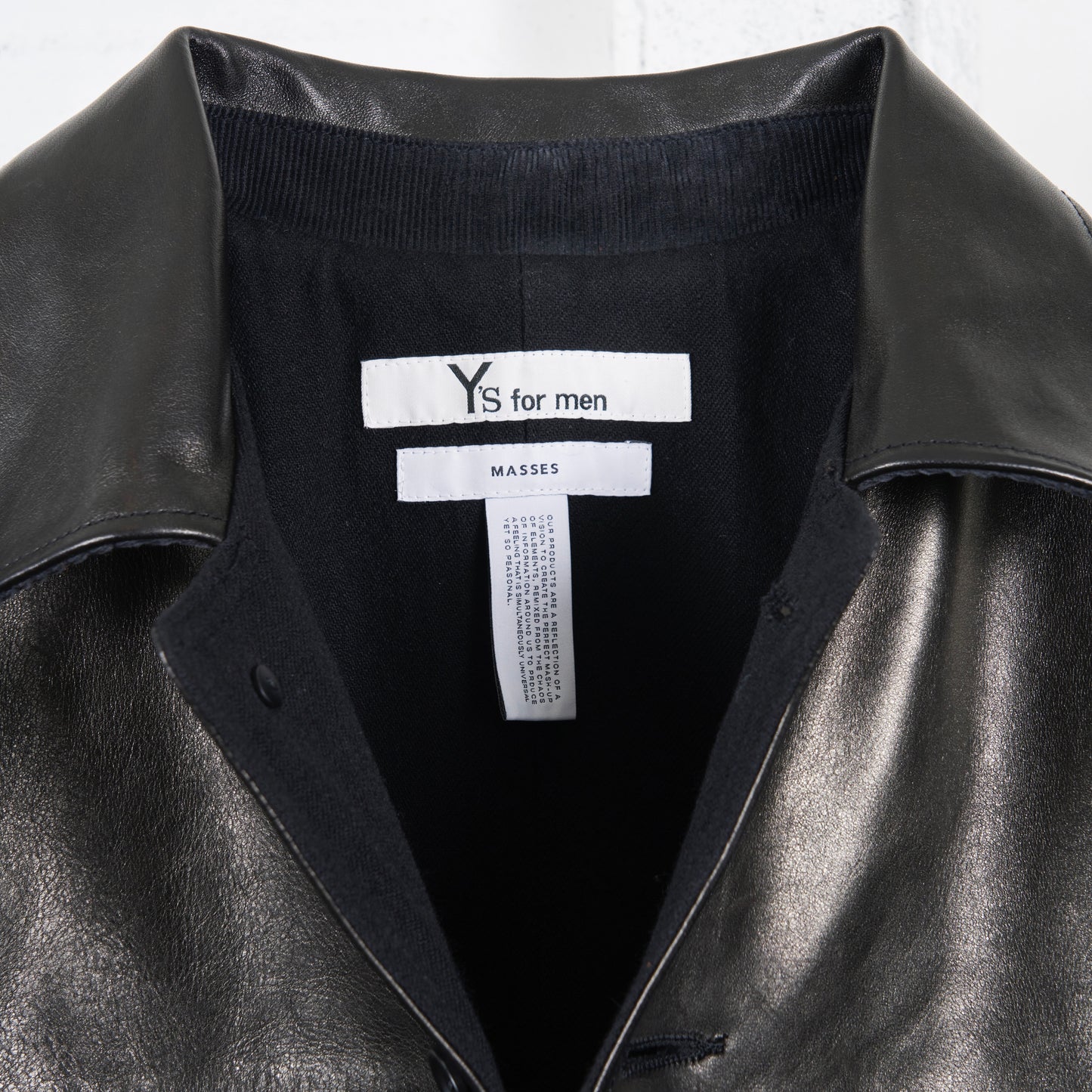 MASSES × Y's for men / LEATHER CAR COAT