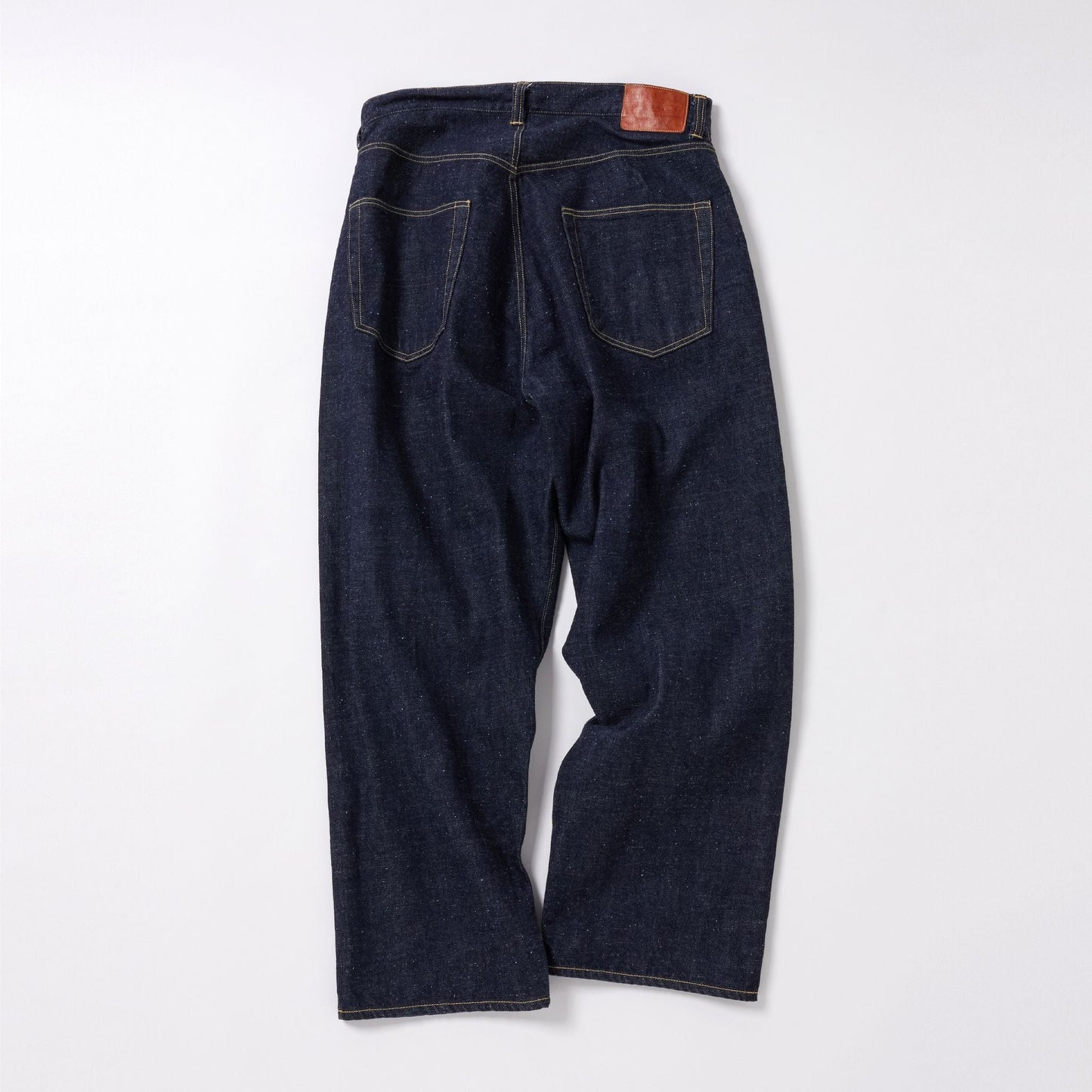 RECYCLED WASTE SUVIN COTTON YARN 11.5oz DENIM 5POCKET WIDE PANTS 42427