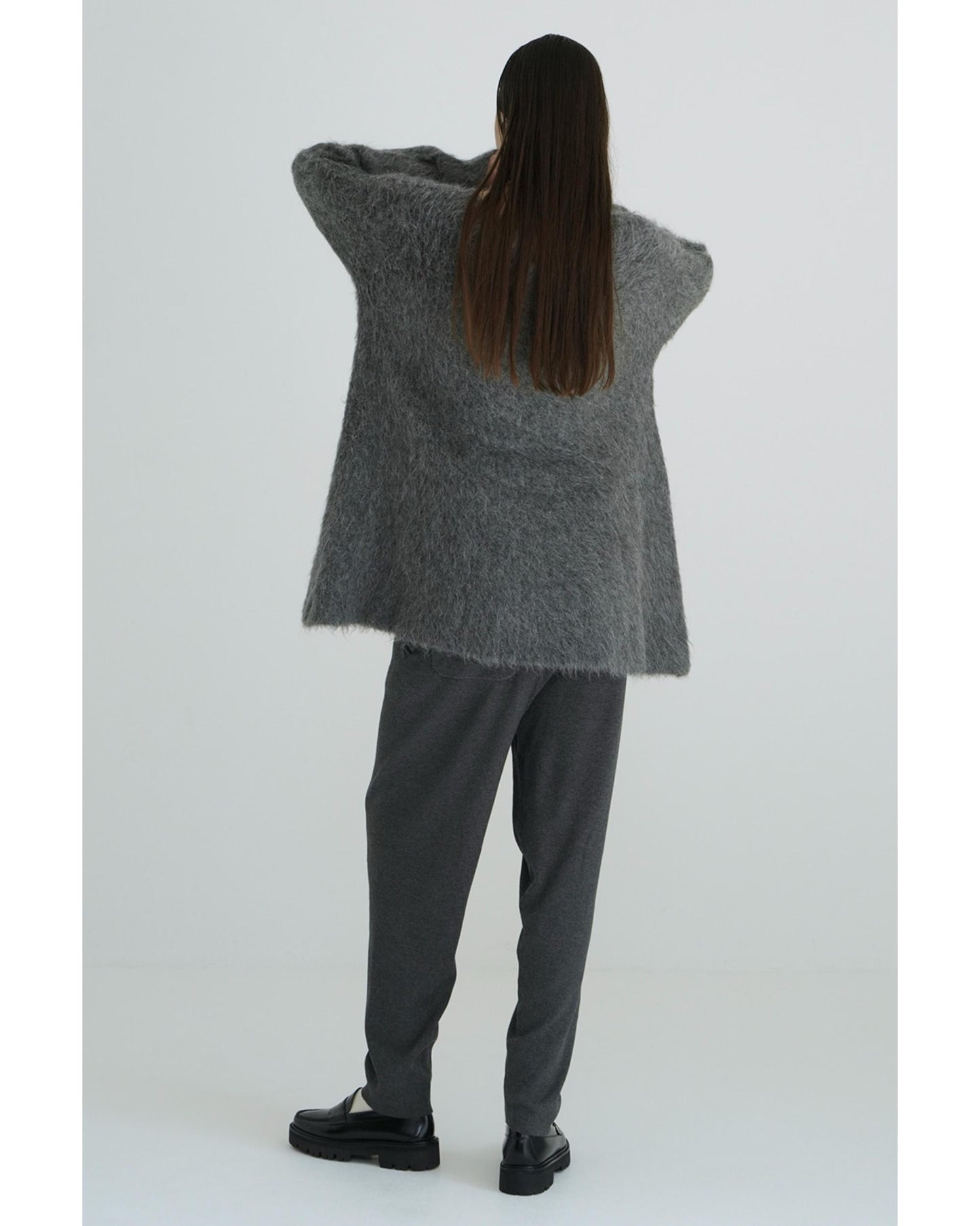 BOAT NECK SHAGGY KNIT ONEPIECE