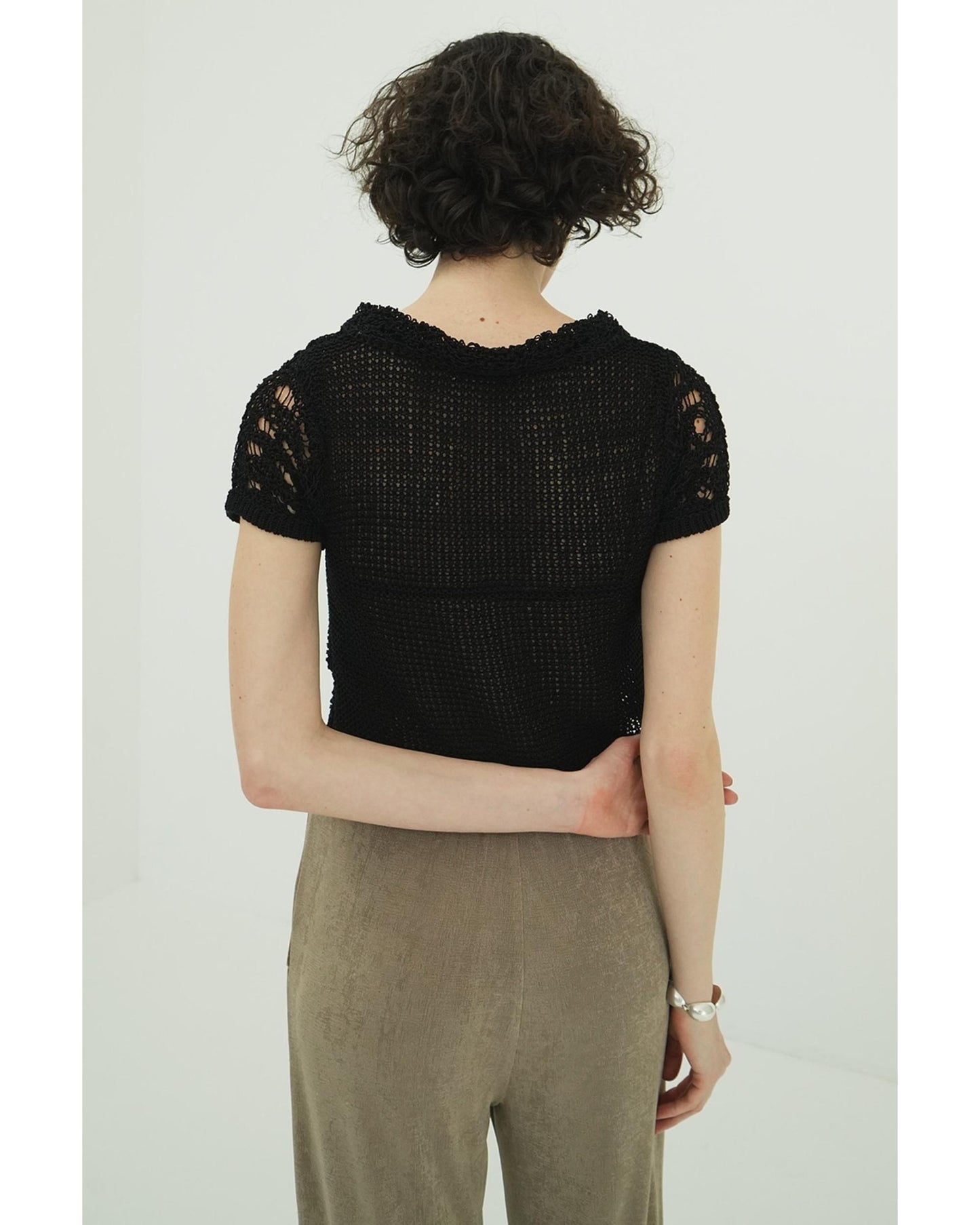 CROPPED CROCHET KNIT TOPS