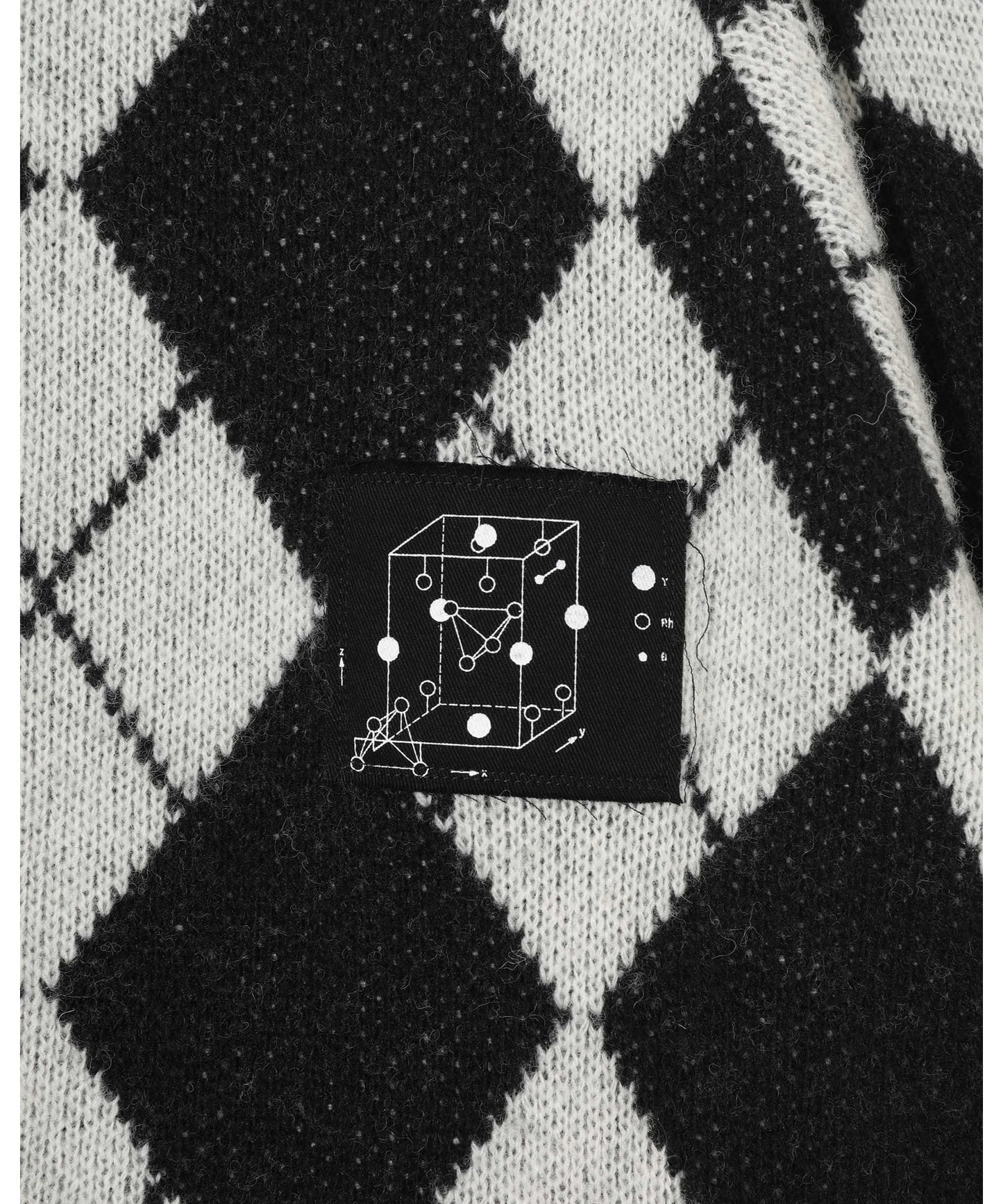 PATCH ARGYLE CREW CARDIGAN