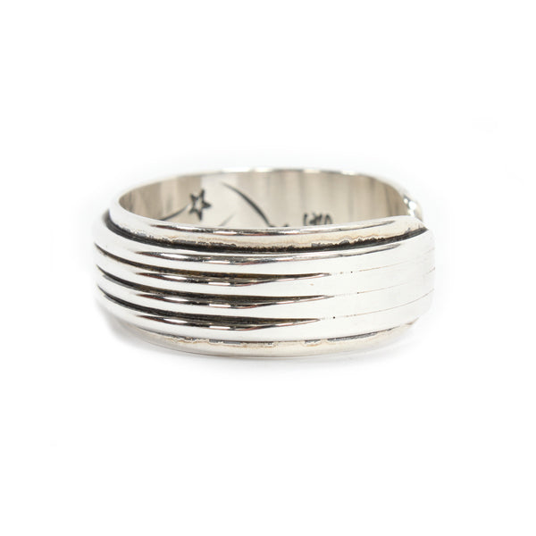 4 Round Wire Plain Edge Cuff SILVER