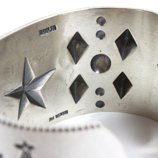 Multi Motif Star Repo Cuff SILVER