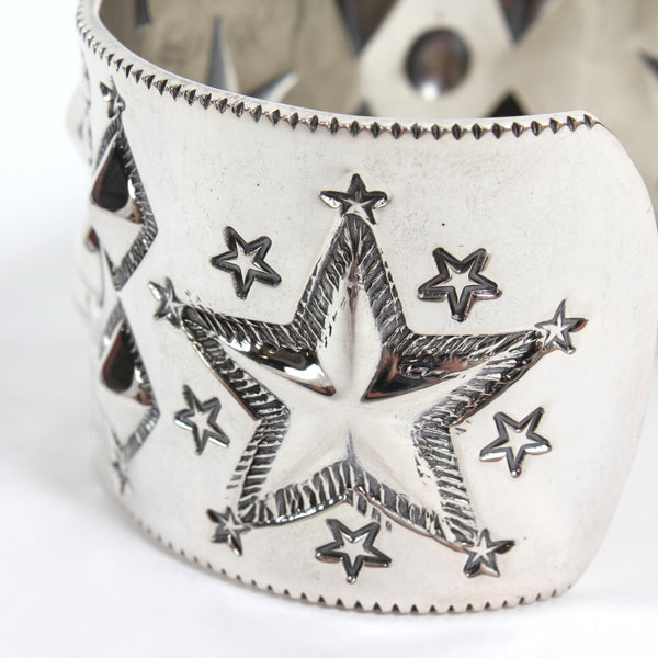 Multi Motif Star Repo Cuff SILVER