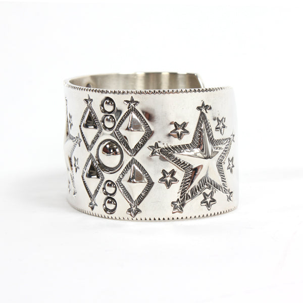 Multi Motif Star Repo Cuff SILVER