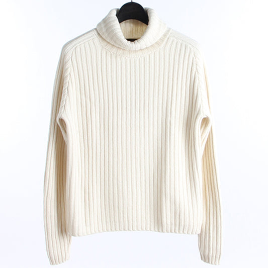 PLAITED RIB TURTLENECK IVORY