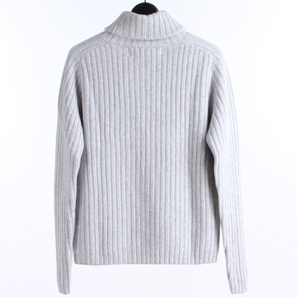 PLAITED RIB TURTLENECK P.GRY