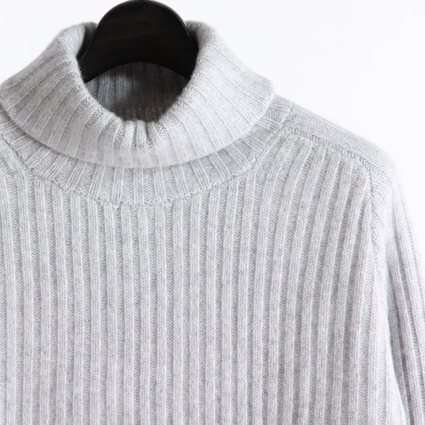 PLAITED RIB TURTLENECK P.GRY