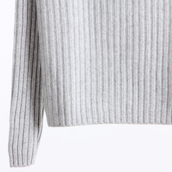 PLAITED RIB TURTLENECK P.GRY