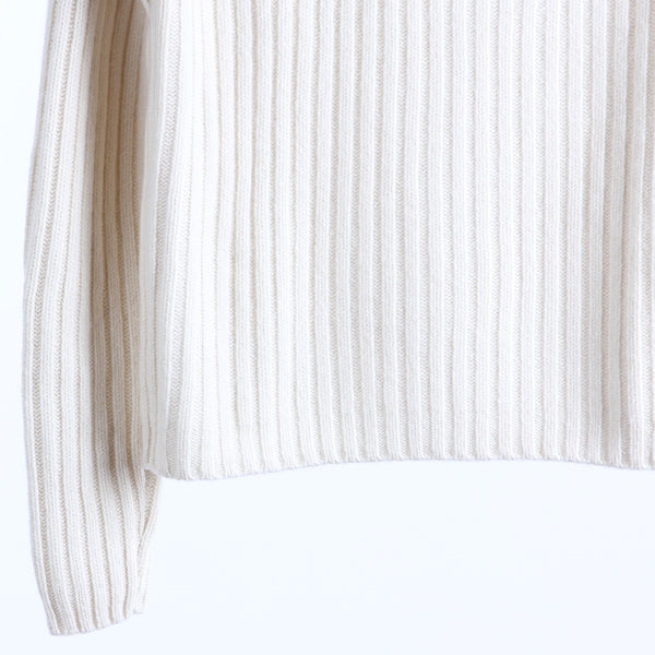 PLAITED RIB TURTLENECK IVORY