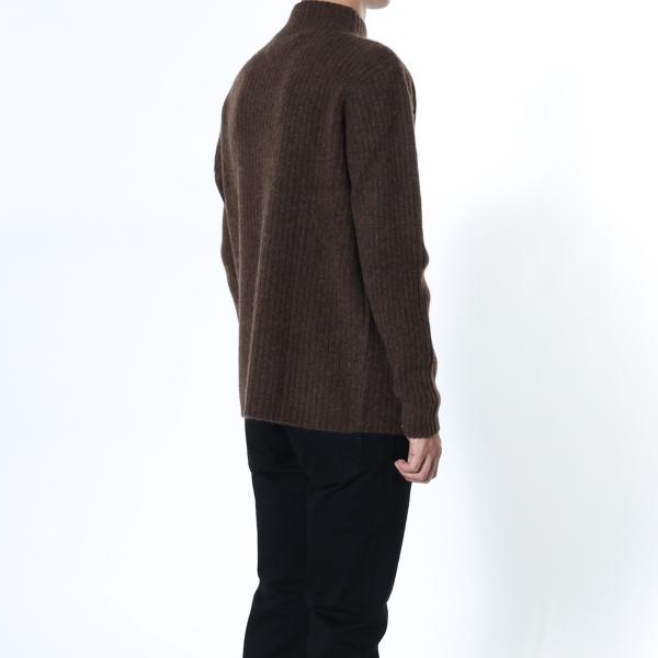 HEAVY RIB MOCK NECK BROWN