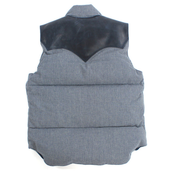 INDIGO CHECK DOWN VEST