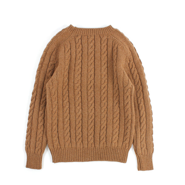 Crew Neck Cable Knit -driftwood-