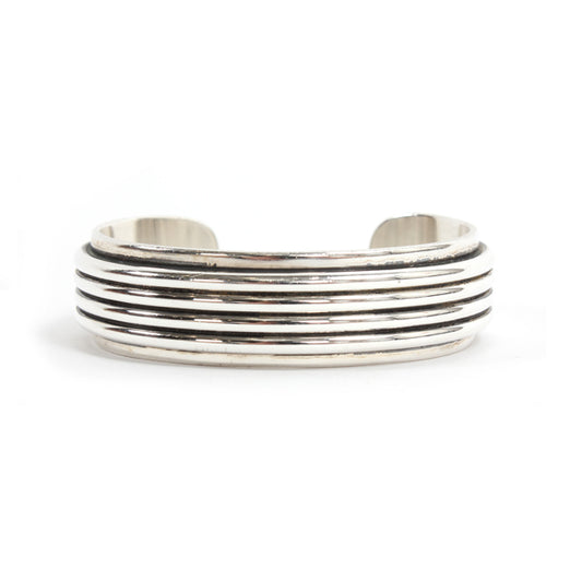 4 Round Wire Plain Edge Cuff SILVER