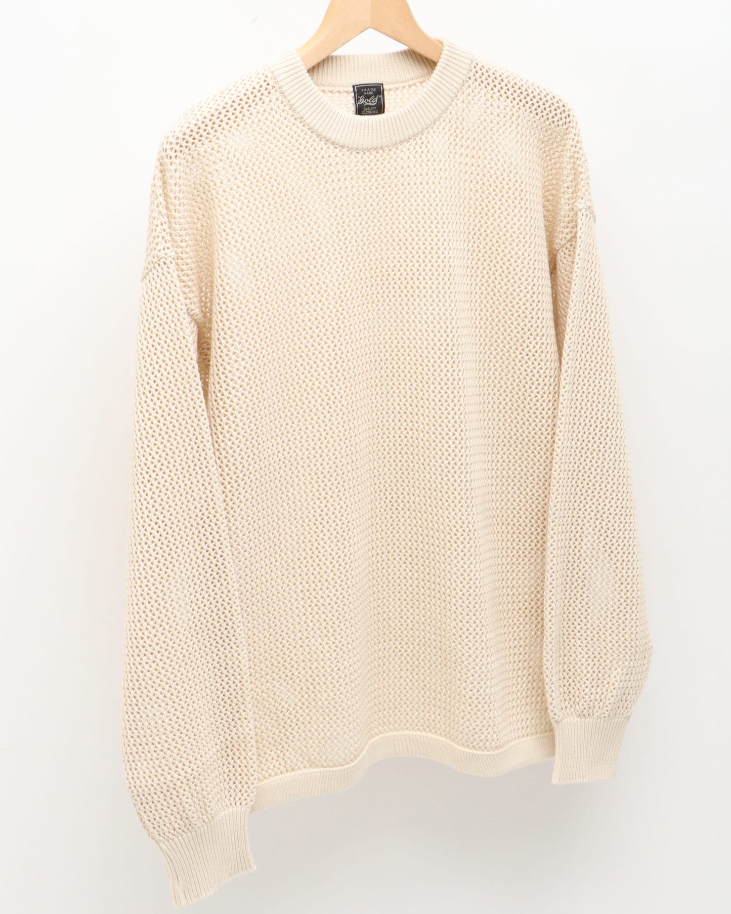 COTTON MESH KNIT CREW NECK SHIRT 90254