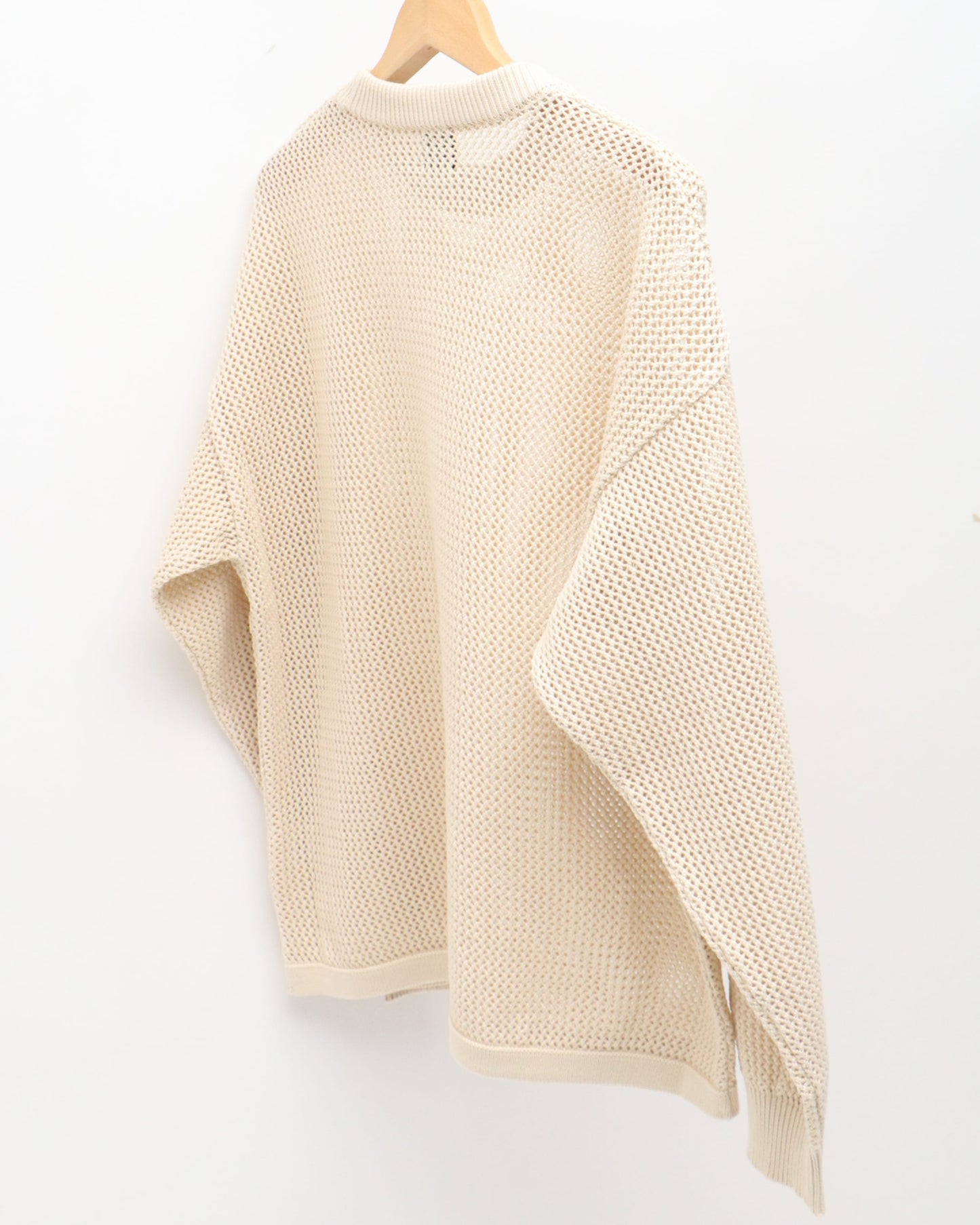COTTON MESH KNIT CREW NECK SHIRT 90254
