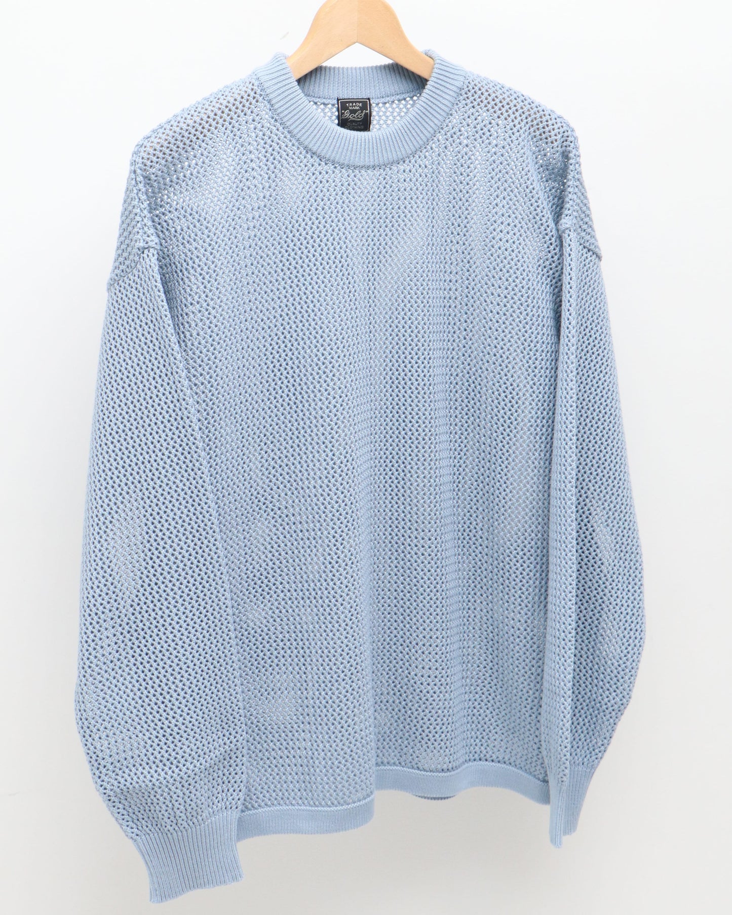 COTTON MESH KNIT CREW NECK SHIRT 90254