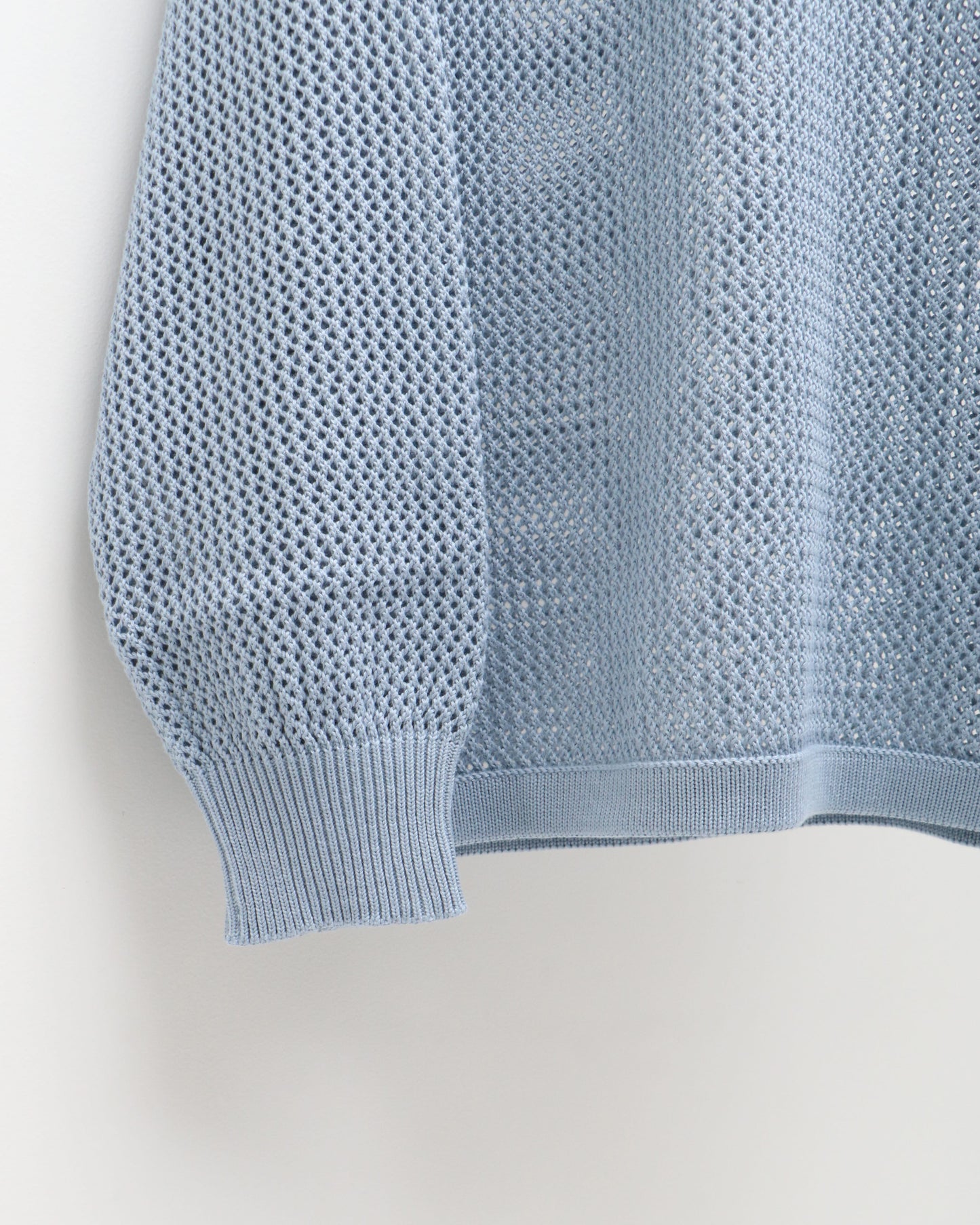 COTTON MESH KNIT CREW NECK SHIRT 90254