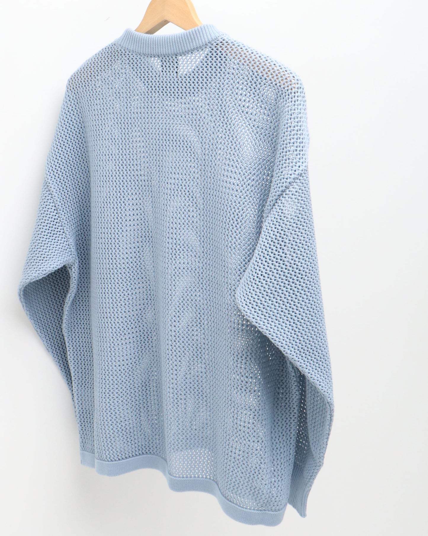 COTTON MESH KNIT CREW NECK SHIRT 90254