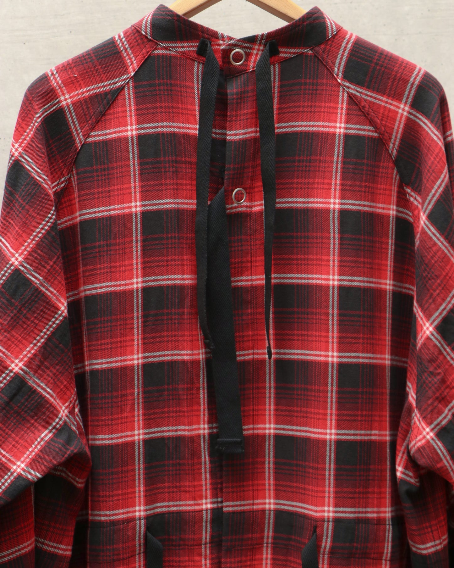 medical gown shirt.(ombre check)