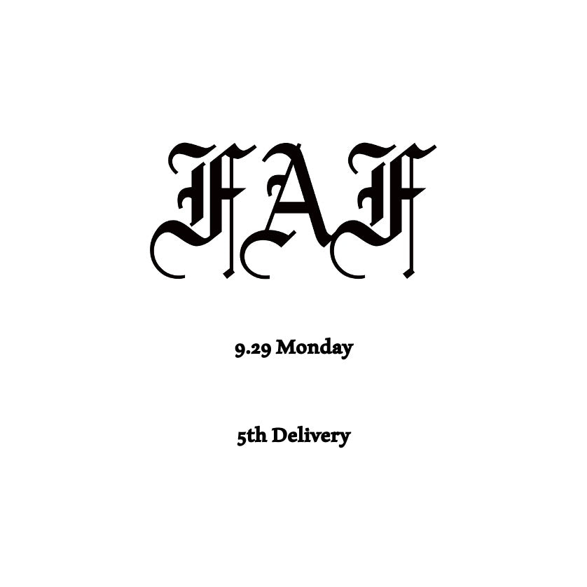 【TAT 1階】   FAF 9月29日 月曜日 発売。