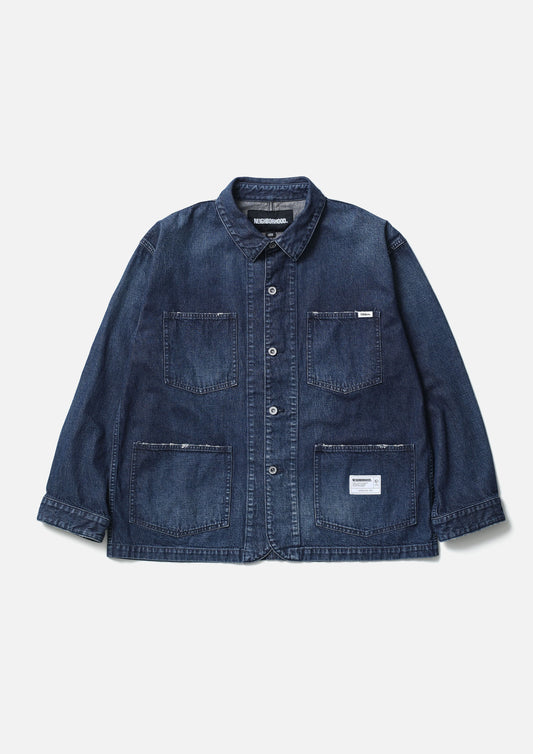 WASHED DENIM COVERALL JACKET