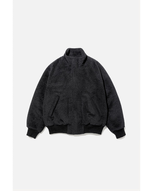 Baby Alpaca Beaver Cloth Jacket CHARCOAL
