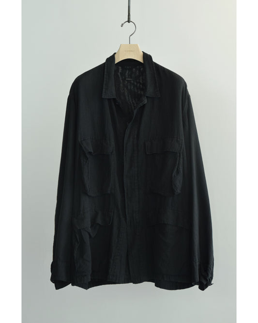 シルクコットン B.D.U.ジャケット FADE BLACK