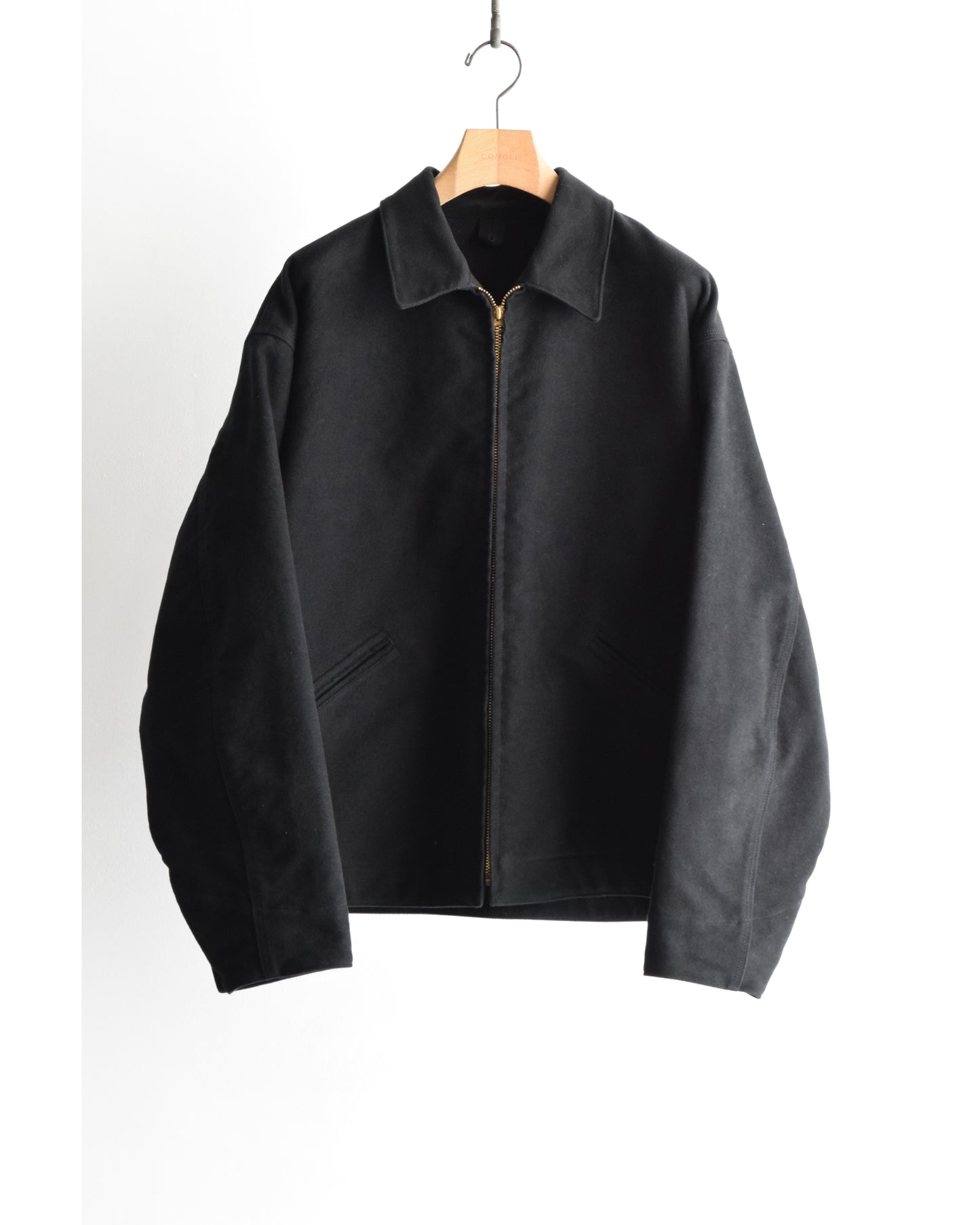 モールスキン ジップショートジャケット BLACK