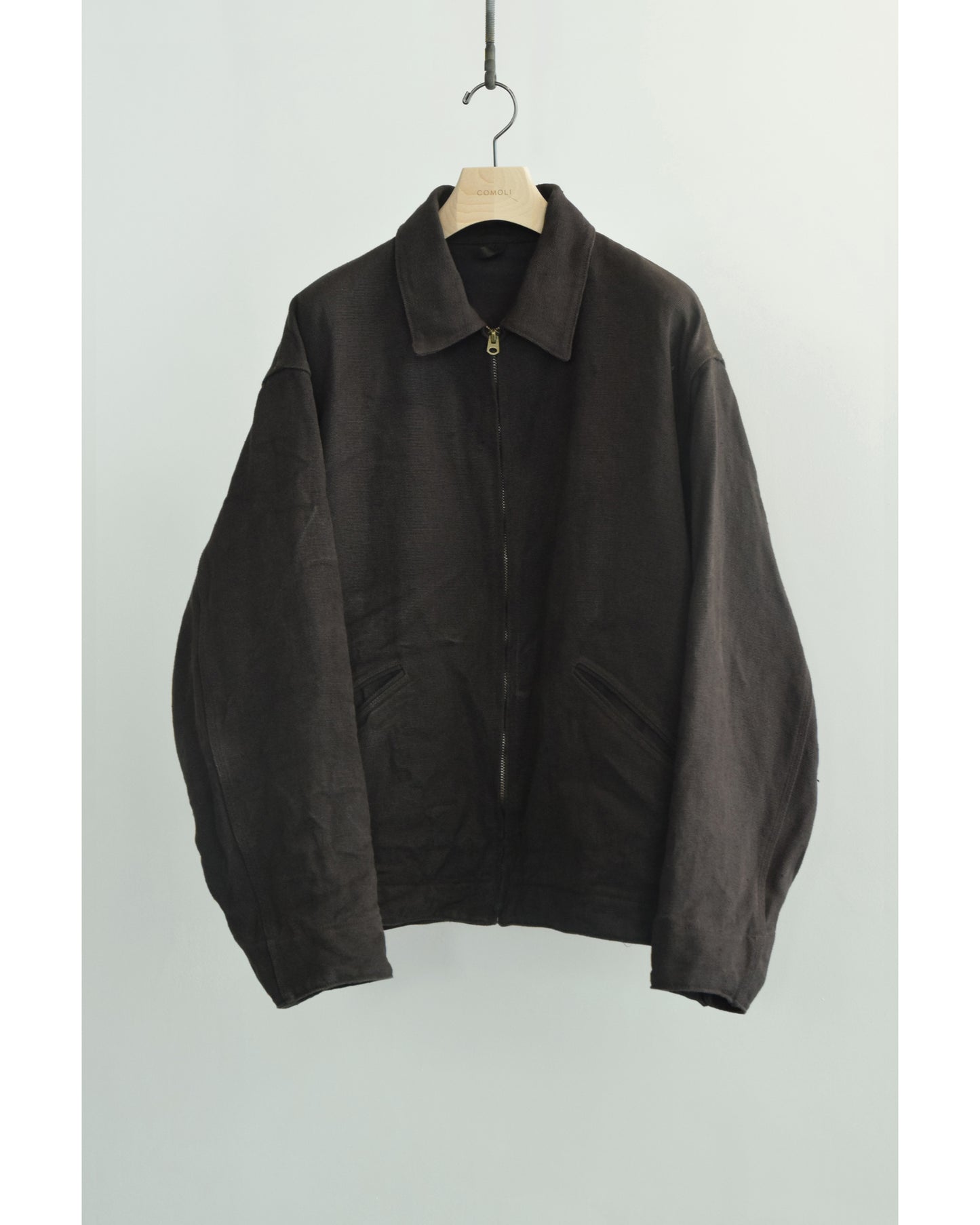 ヘンプダック ジップショートジャケット BROWN