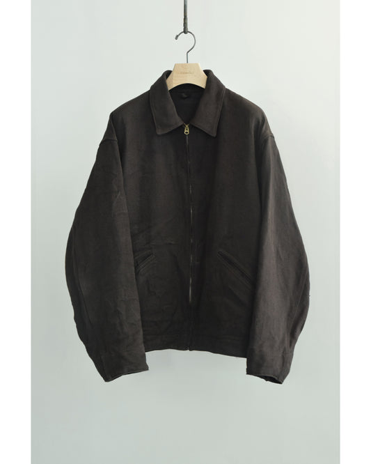 ヘンプダック ジップショートジャケット BROWN