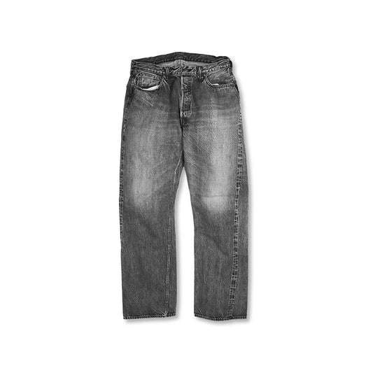 0105BKHW Wide Black Selvedge Denim Dartford 13.7oz (Used Wash)