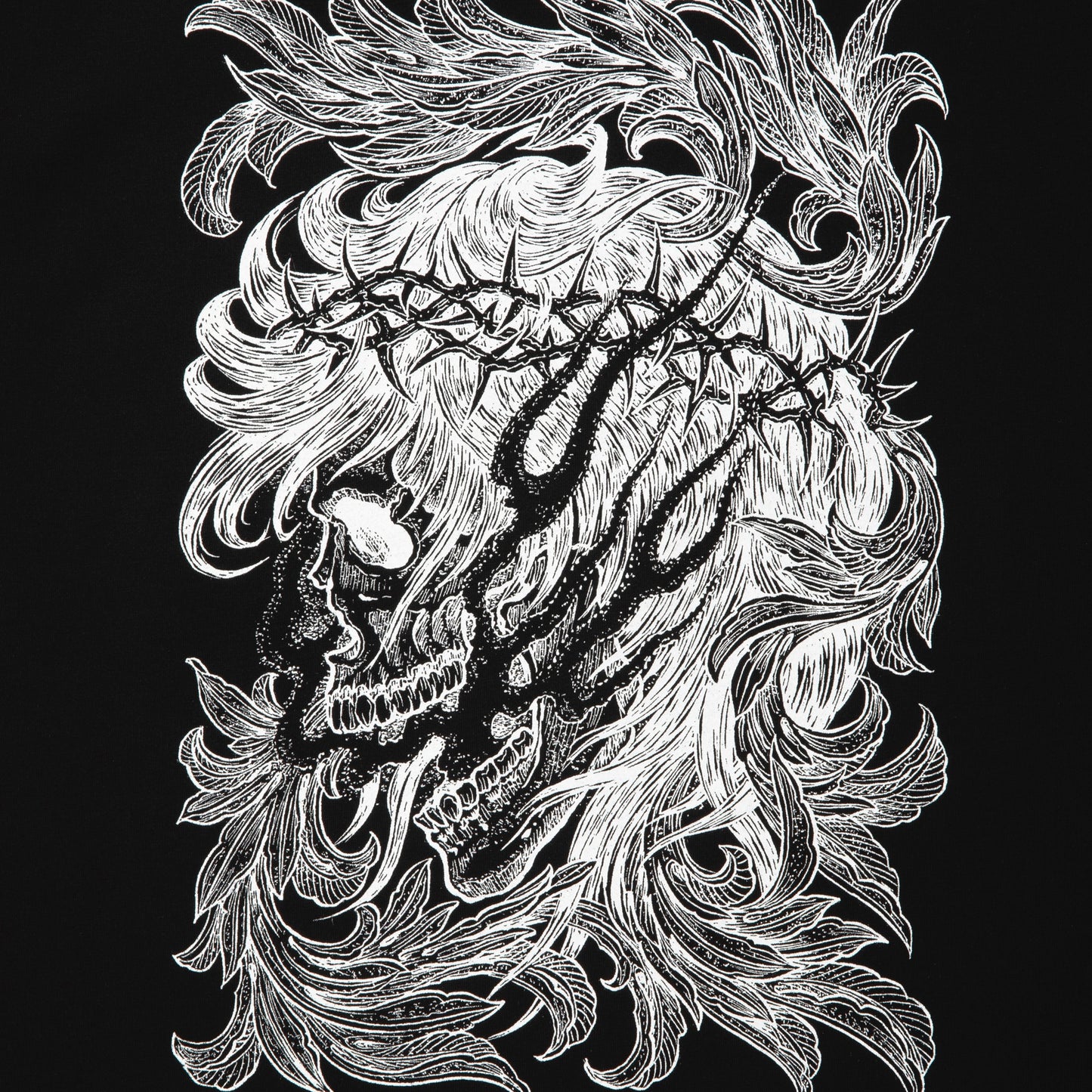 Pima Cotton L/S Tee (Leaf Skull)
