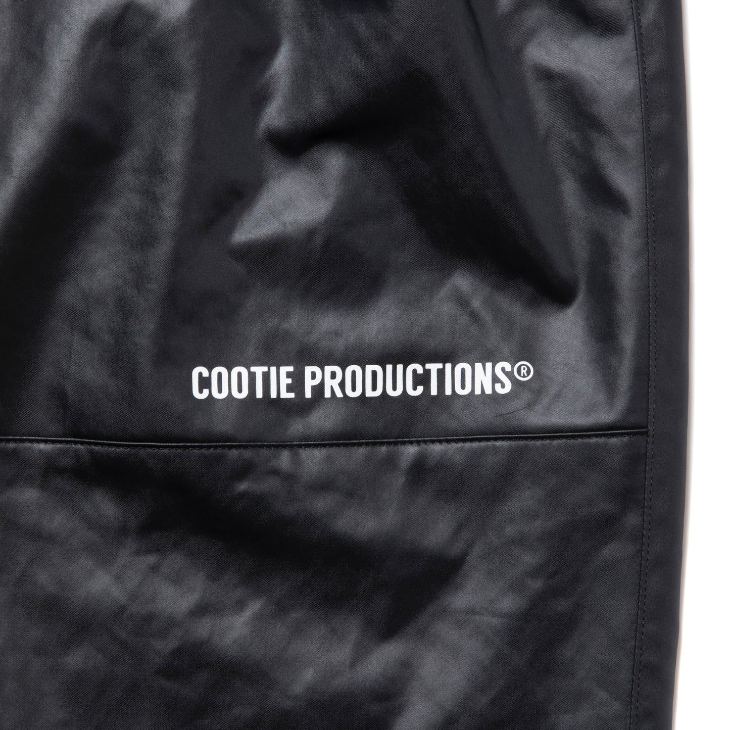 Damp Coated Satin Wide Track Pants