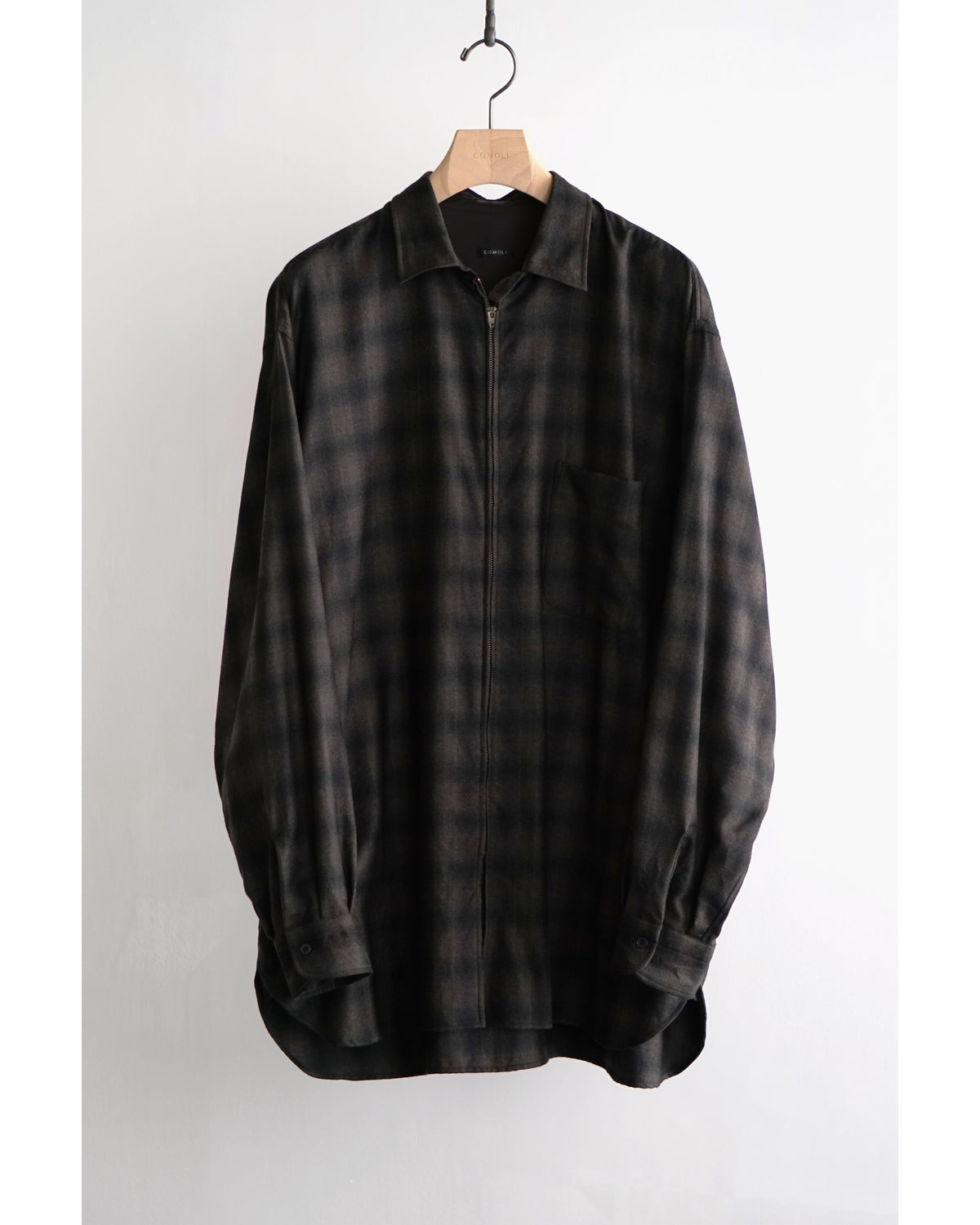 ウールチェック ジップシャツ CHECK