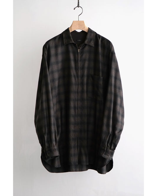 ウールチェック ジップシャツ CHECK
