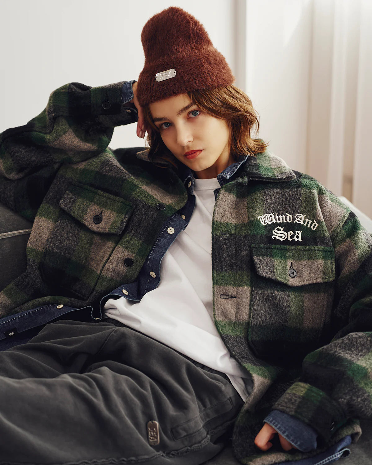 Shaggy Plaid Shirt Jacket