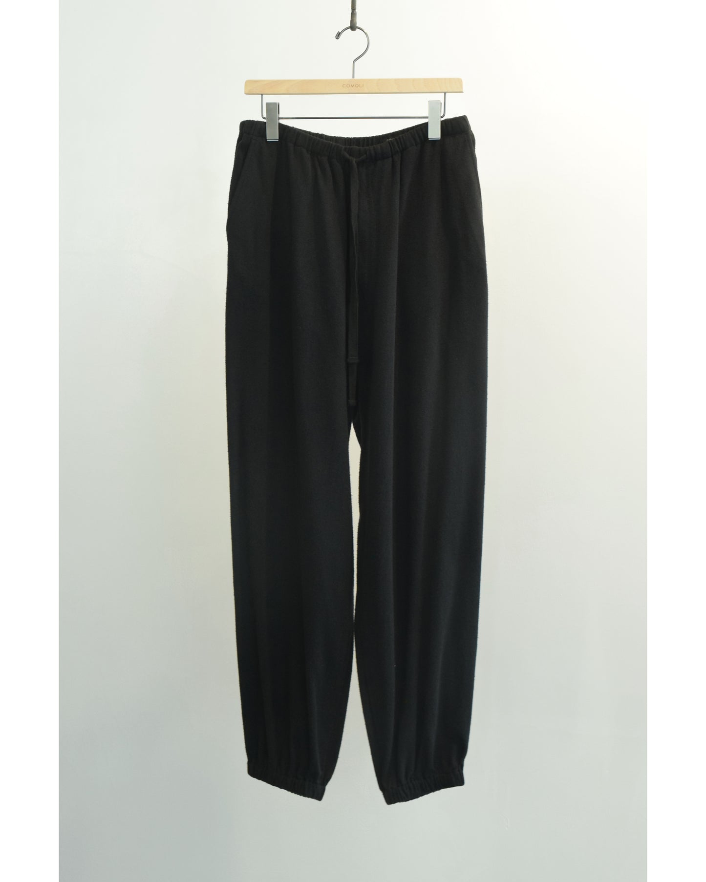 シルクネップ ドローストリングパンツ BLACK