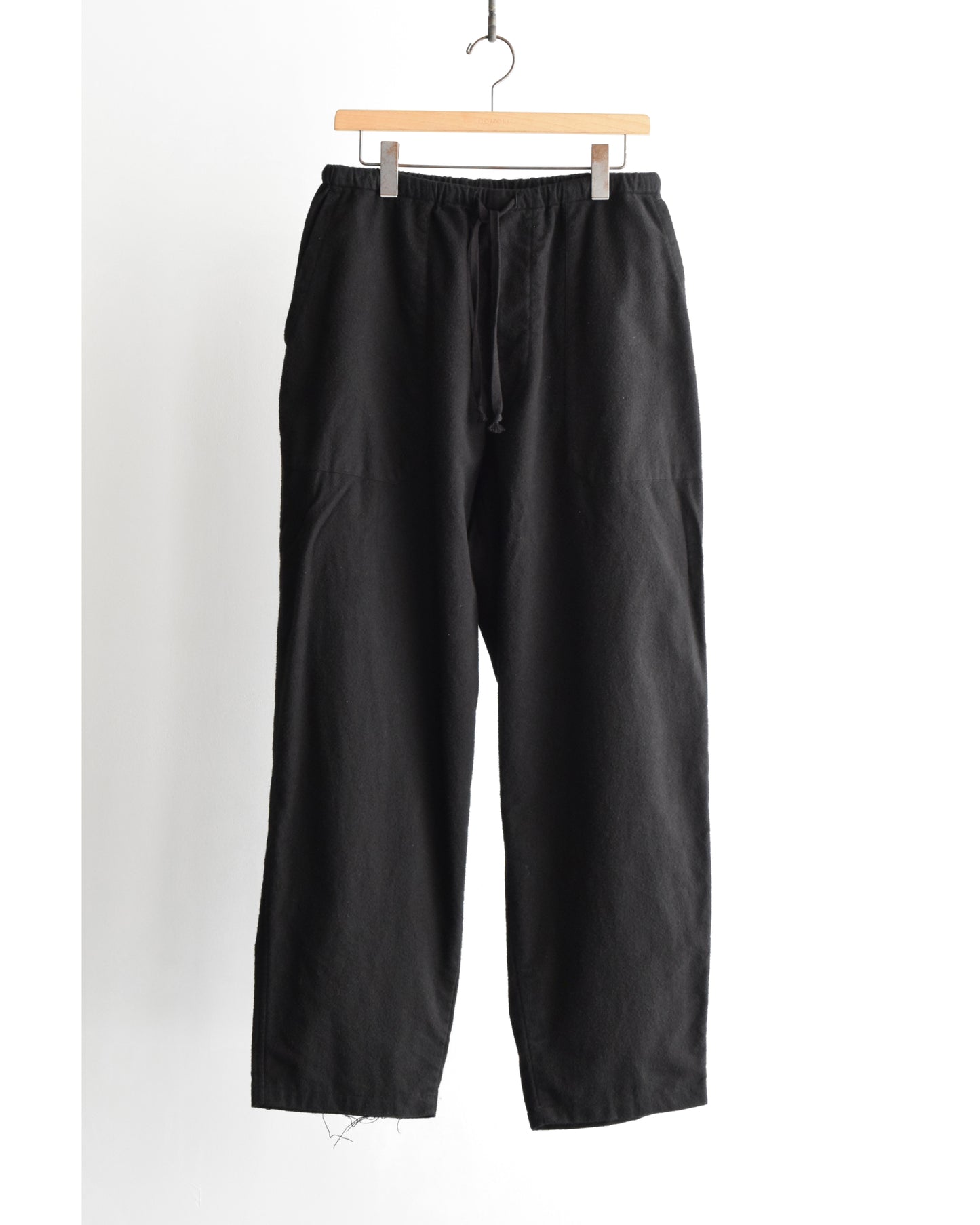 コットンネル テーパードパンツ BLACK
