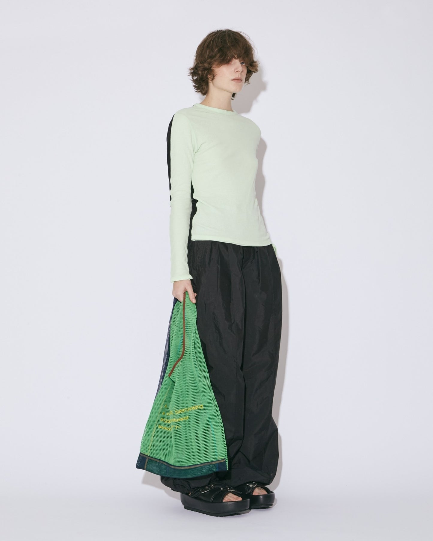 alphabet embroidely marche flip bag